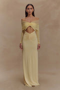Slinky And Mesh Maxi Dress