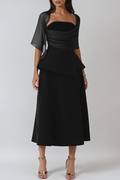 Bobbie Mesh Shawl Maxi Dress In Black