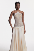 Cadwalader Lace Floral Ruch Maxi Dress