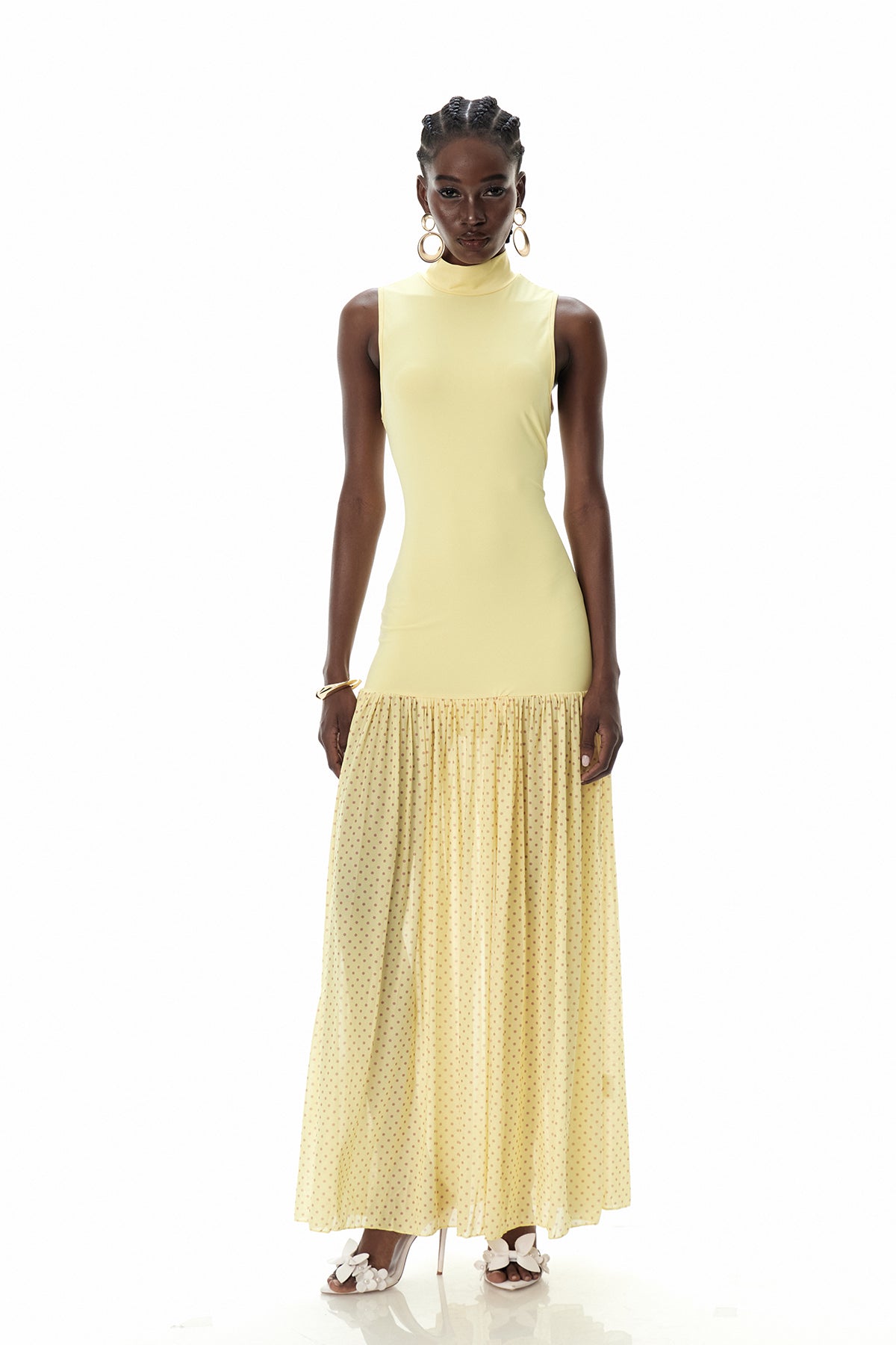 Cressida Sleeveless Dot Maxi Dress