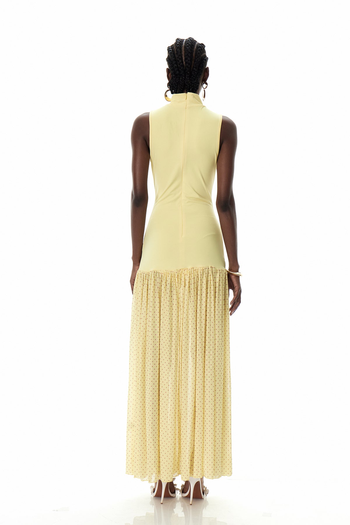 Cressida Sleeveless Dot Maxi Dress