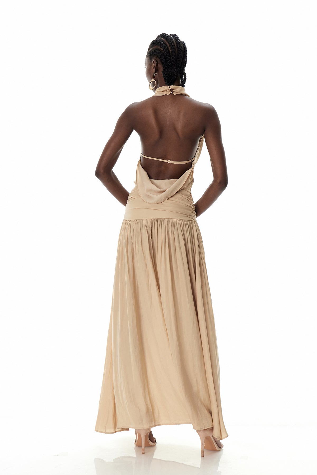Crispian Flower Ruch Maxi Dress