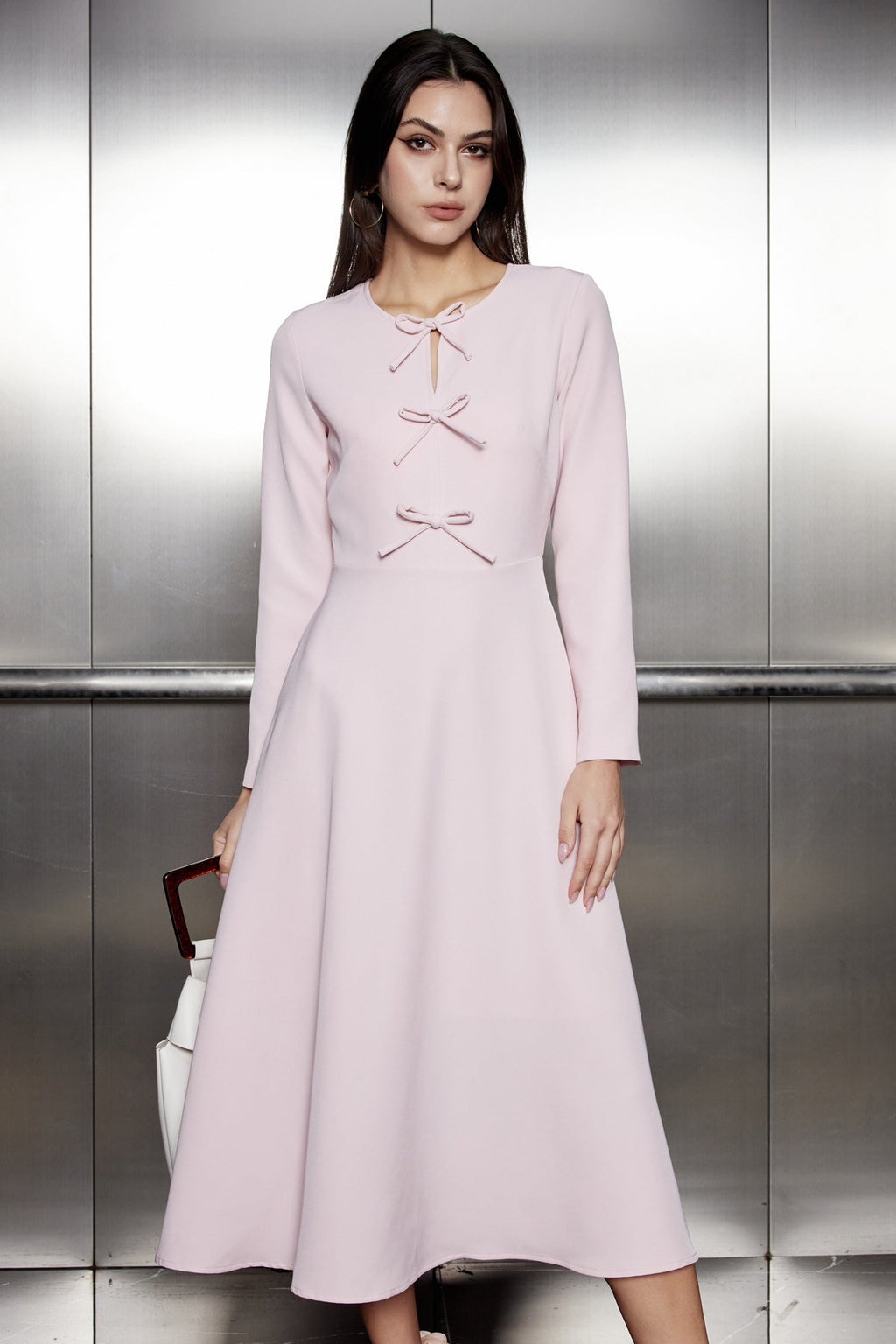 Lavanya Bow Ruffle Maxi Dress